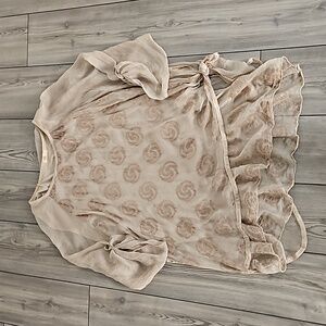 Italian Silk tunic top with sheer sleeves